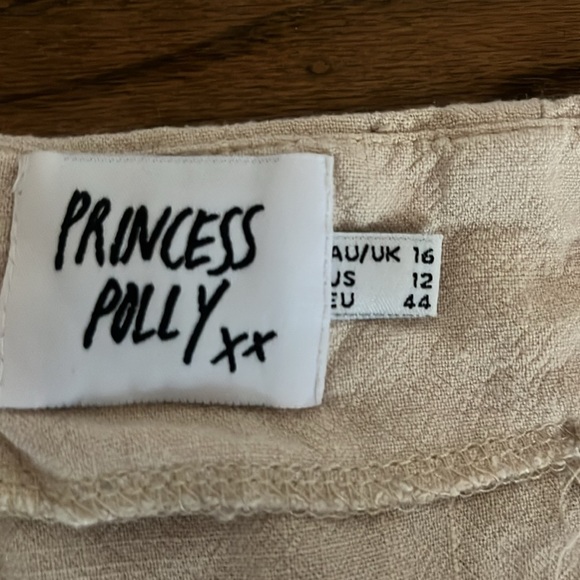 Princess Poly Beige Mini Skirt Size 12 - Picture 6 of 8